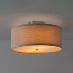 Kasha Linen Flush Mount Ceiling Light – Modern Minimalist Fabric Shade for Bedroom and Living Room