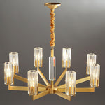 Kayla Brass Chandelier – Modern Glass Pendant Light for Dining Room & Living Room
