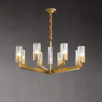 Kayla Brass Chandelier – Modern Glass Pendant Light for Dining Room & Living Room