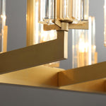 Kayla Brass Chandelier – Modern Glass Pendant Light for Dining Room & Living Room