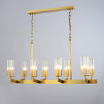 Kayla Brass Chandelier – Modern Glass Pendant Light for Dining Room & Living Room