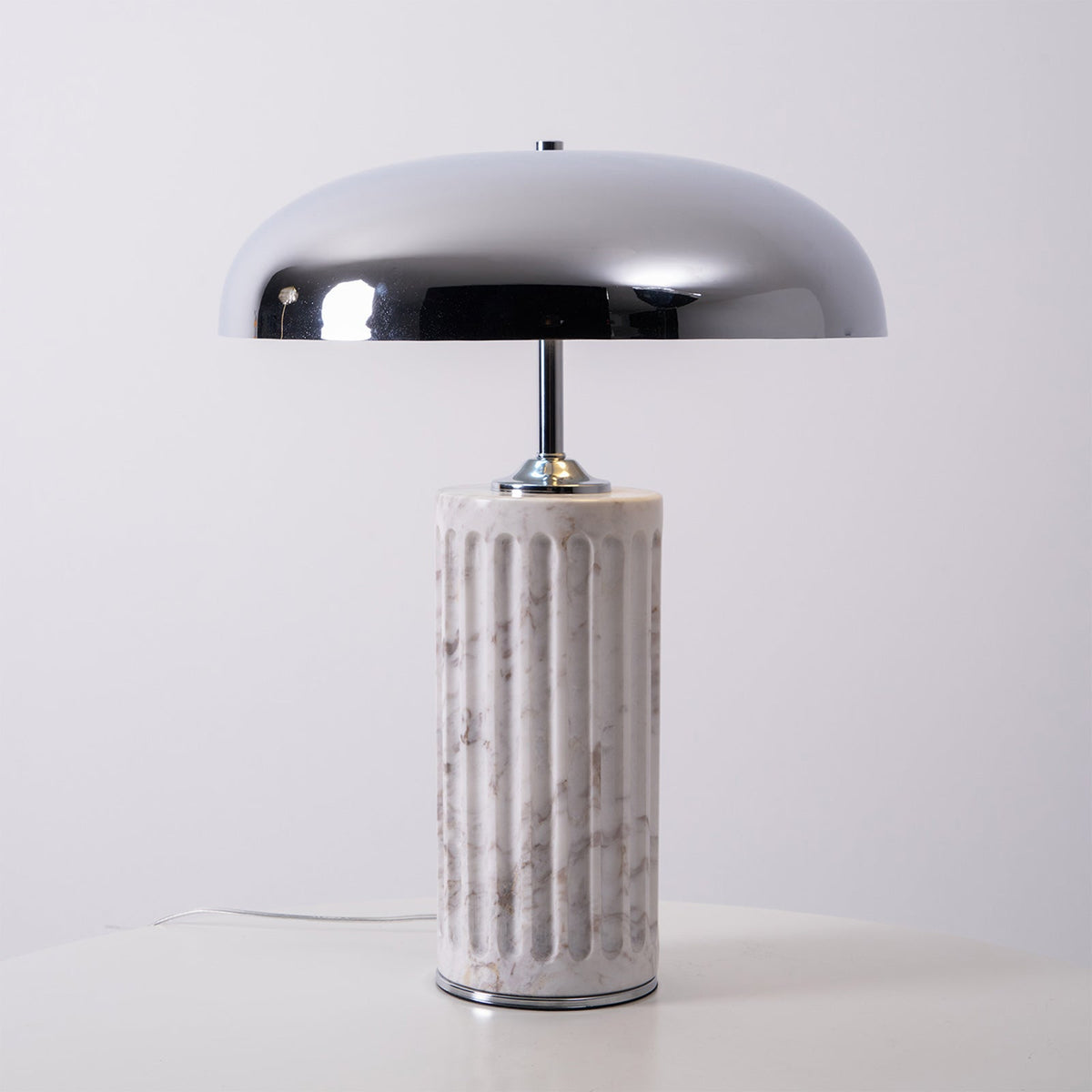 Aurelio Dome Table Lamp with Marble Base – Modern Sculptural Lighting