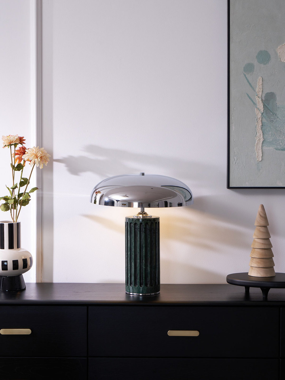 Aurelio Dome Table Lamp with Marble Base – Modern Sculptural Lighting