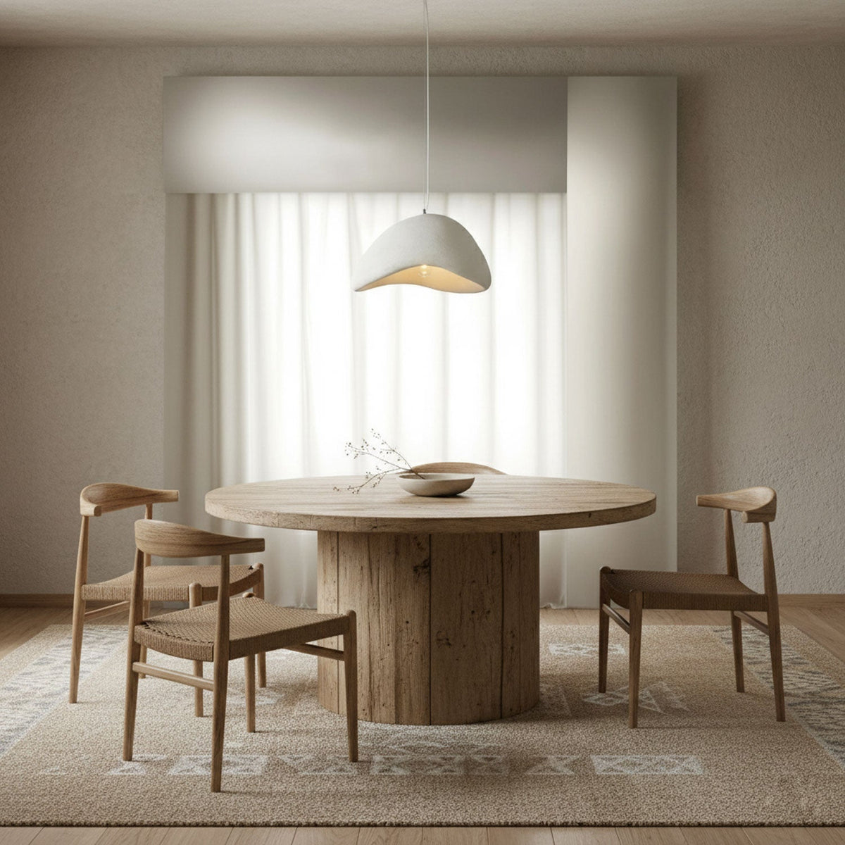Selene Halia Pendant Light — Moon-Inspired Dome Pendant in Grey or White