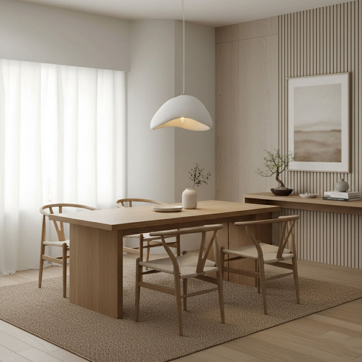 Selene Halia Pendant Light — Moon-Inspired Dome Pendant in Grey or White