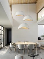 Selene Halia Pendant Light — Moon-Inspired Dome Pendant in Grey or White