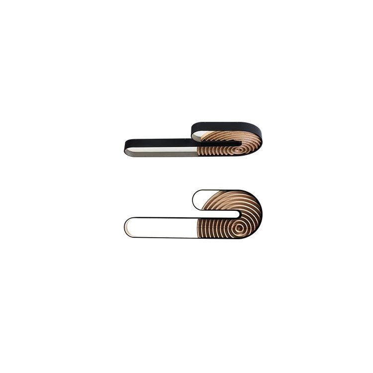Kinetic Spiral Wall Sconce with LED Light in Black and Wood