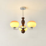 Kingsley Modern Glass Chandelier with Amber Globes for Dining Room and Living Room