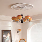Kingsley Modern Glass Chandelier with Amber Globes for Dining Room and Living Room
