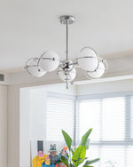 Kittelson Modern Glass and Metal Chandelier for Dining Room and Living Room