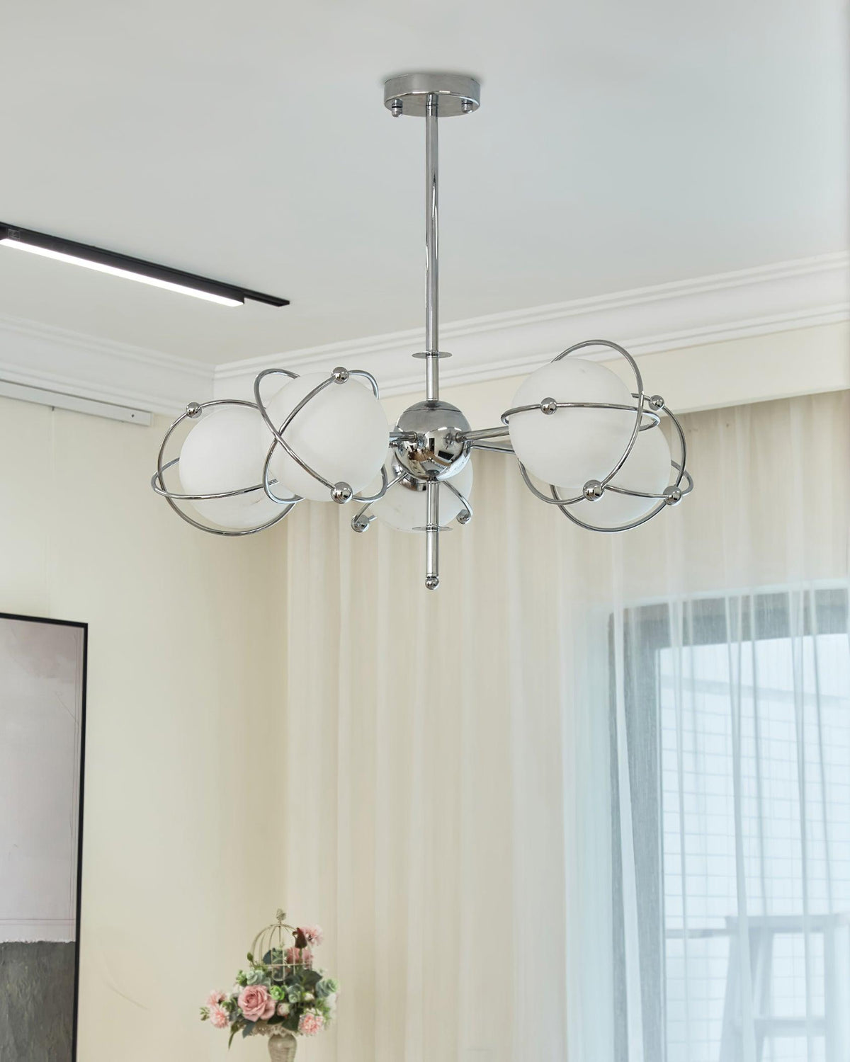 Kittelson Modern Glass and Metal Chandelier for Dining Room and Living Room