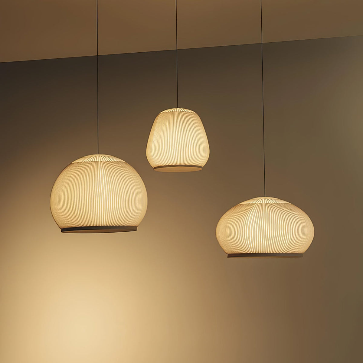 Lantern Knit Pendant Light – Woven Fabric Shade, Modern Minimalist Ceiling Lamp
