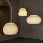 Lantern Knit Pendant Light – Woven Fabric Shade, Modern Minimalist Ceiling Lamp
