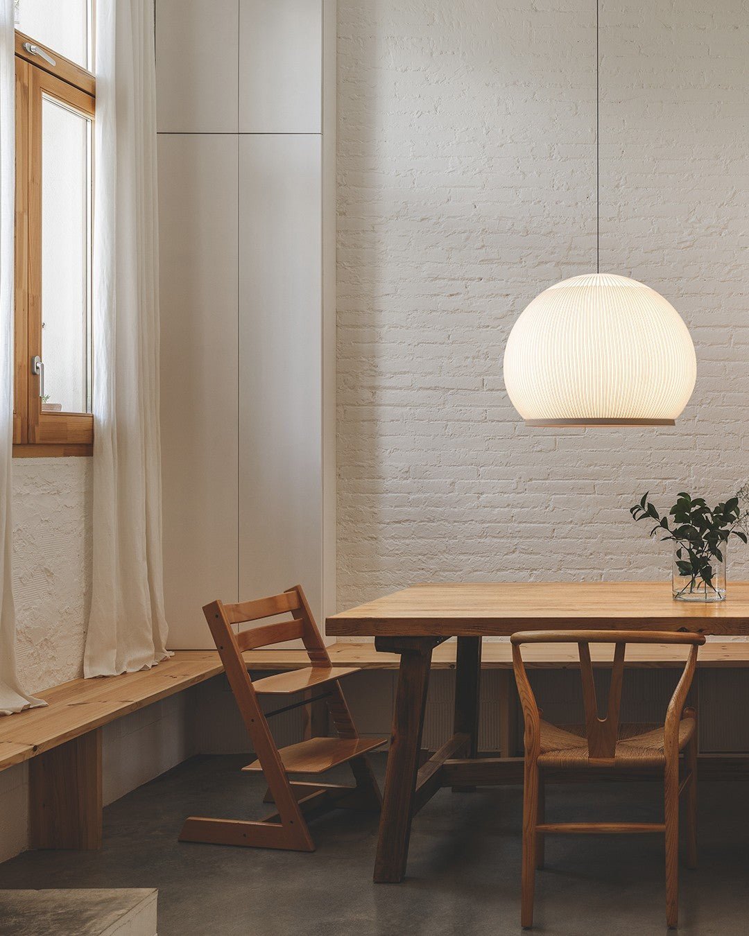 Lantern Knit Pendant Light – Woven Fabric Shade, Modern Minimalist Ceiling Lamp