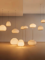 Lantern Knit Pendant Light – Woven Fabric Shade, Modern Minimalist Ceiling Lamp