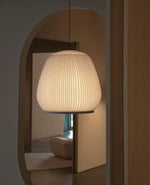 Lantern Knit Pendant Light – Woven Fabric Shade, Modern Minimalist Ceiling Lamp
