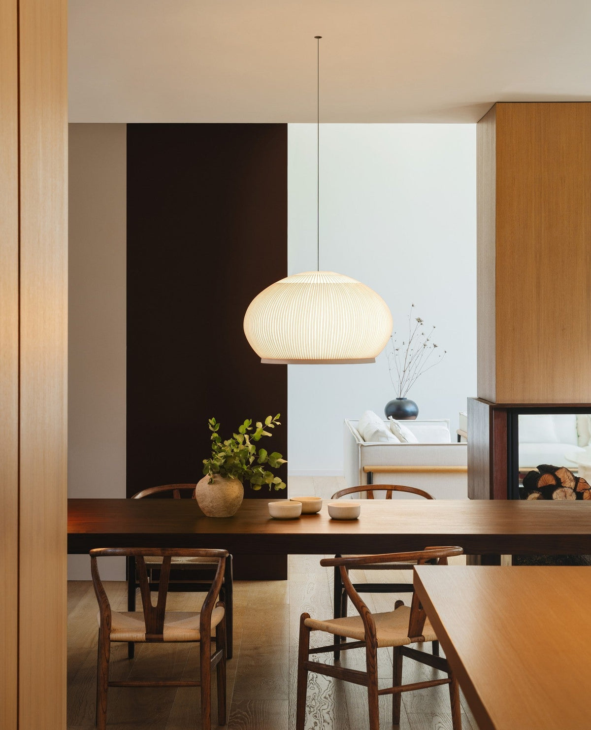 Lantern Knit Pendant Light – Woven Fabric Shade, Modern Minimalist Ceiling Lamp
