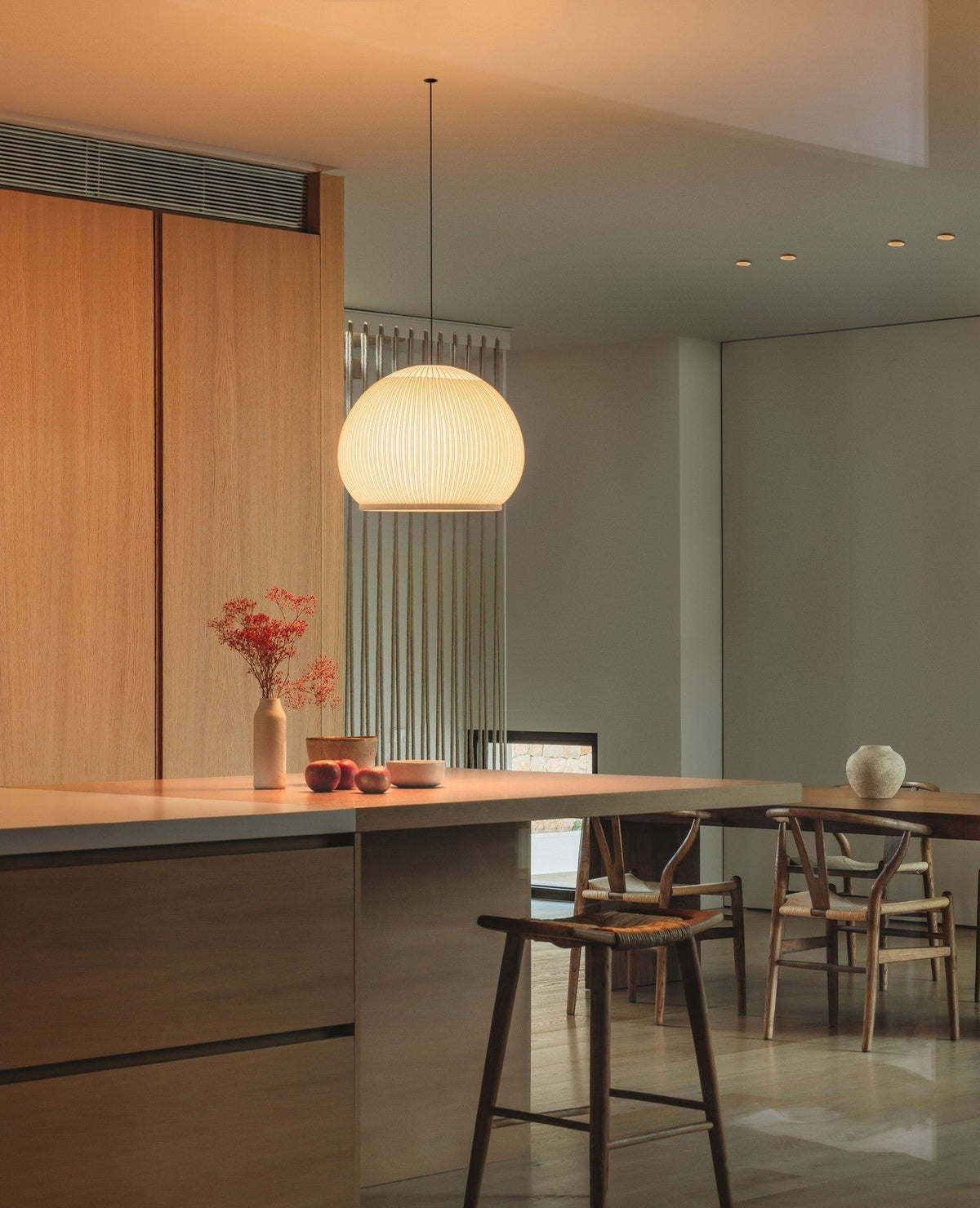 Lantern Knit Pendant Light – Woven Fabric Shade, Modern Minimalist Ceiling Lamp