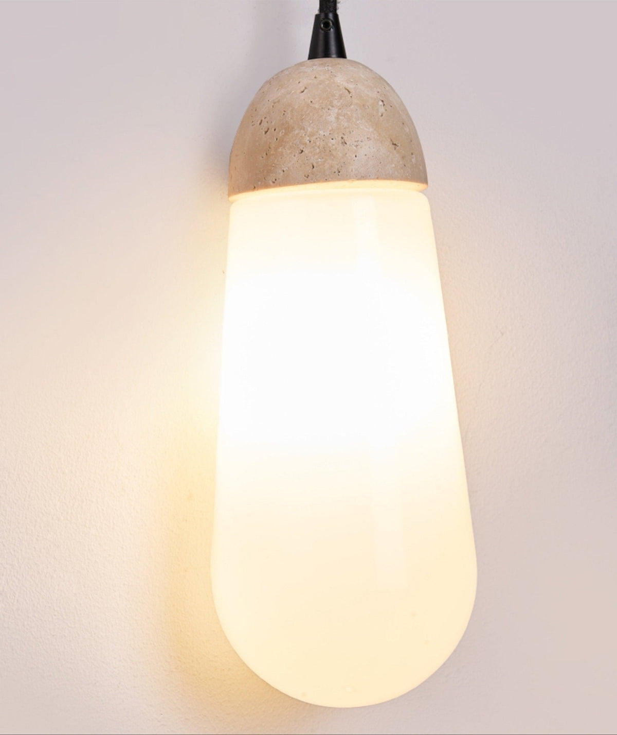 Knot Hearth Sconce — Travertine & Wood Wall Light