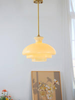 Paolina Glass Pendant Light – Mid-Century Modern Ceiling Lamp in Gold