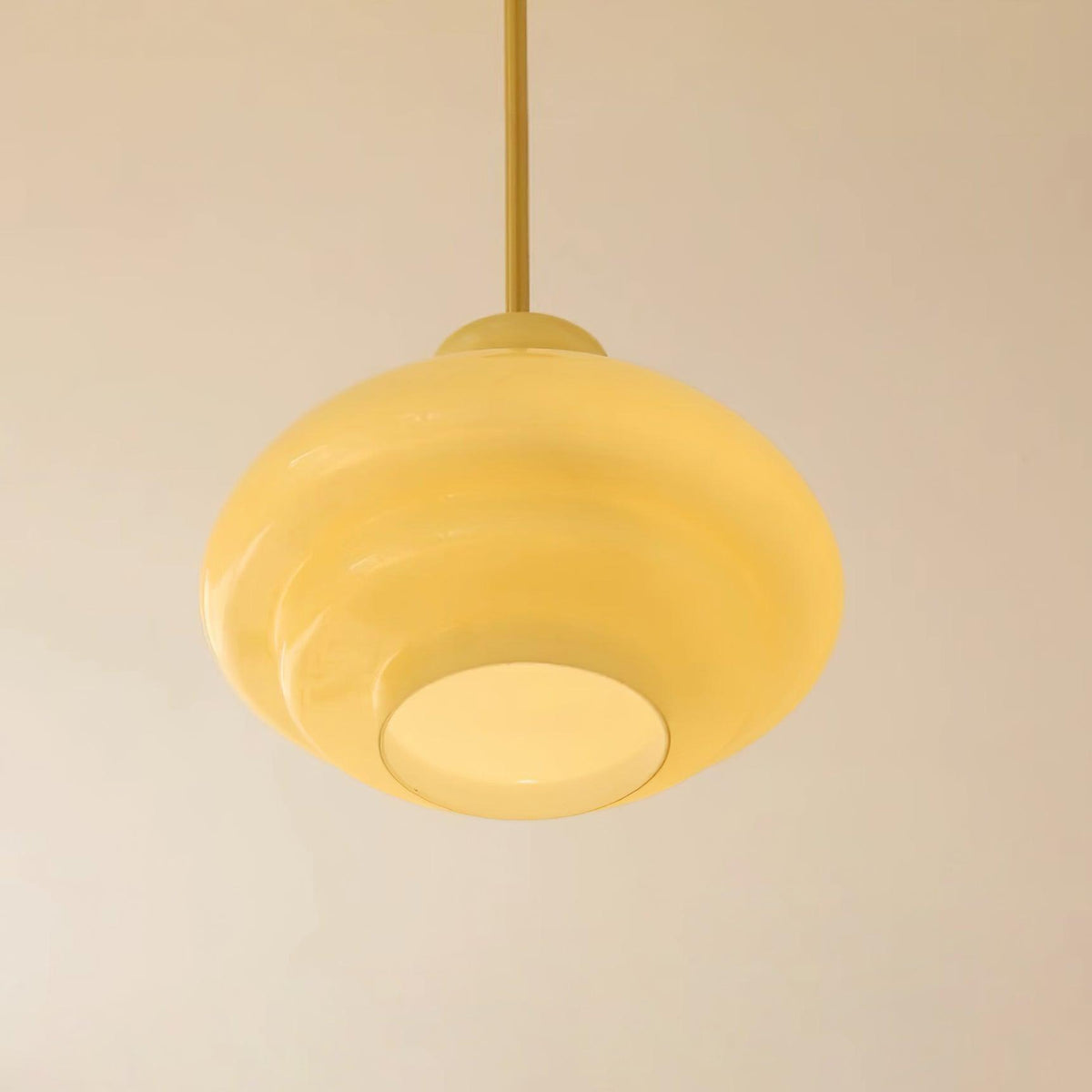 Paolina Glass Pendant Light – Mid-Century Modern Ceiling Lamp in Gold