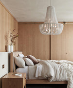 Koralky Beaded Chandelier with Wooden Accents for Modern Interiors