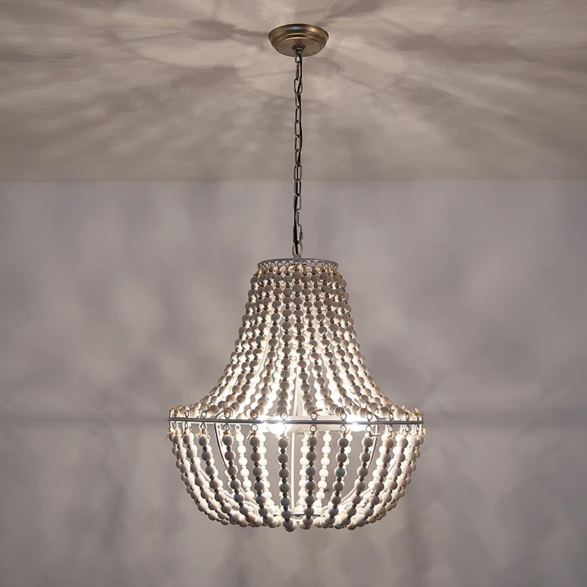 Koralky Beaded Chandelier with Wooden Accents for Modern Interiors