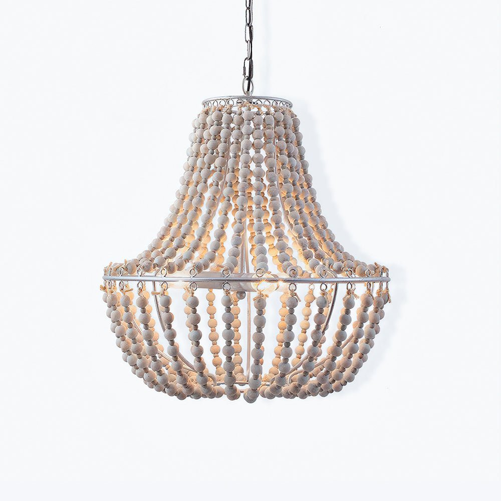 Koralky Beaded Chandelier with Wooden Accents for Modern Interiors