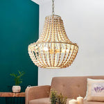 Koralky Beaded Chandelier with Wooden Accents for Modern Interiors