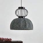 Korvo Pendant Light – Sculptural Black Metal & Fabric Dome Lamp