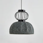 Korvo Pendant Light – Sculptural Black Metal & Fabric Dome Lamp