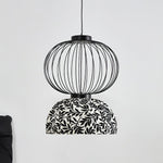 Korvo Pendant Light – Sculptural Black Metal & Fabric Dome Lamp