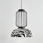 Korvo Pendant Light – Sculptural Black Metal & Fabric Dome Lamp
