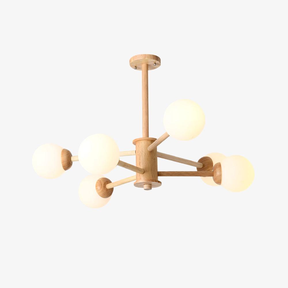 Kozan Wooden Chandelier – Sculptural Modern Pendant Light for Dining Room and Living Room