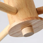 Kozan Wooden Chandelier – Sculptural Modern Pendant Light for Dining Room and Living Room
