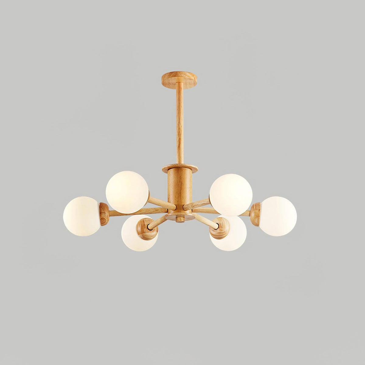 Kozan Wooden Chandelier – Sculptural Modern Pendant Light for Dining Room and Living Room