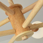Kozan Wooden Chandelier – Sculptural Modern Pendant Light for Dining Room and Living Room