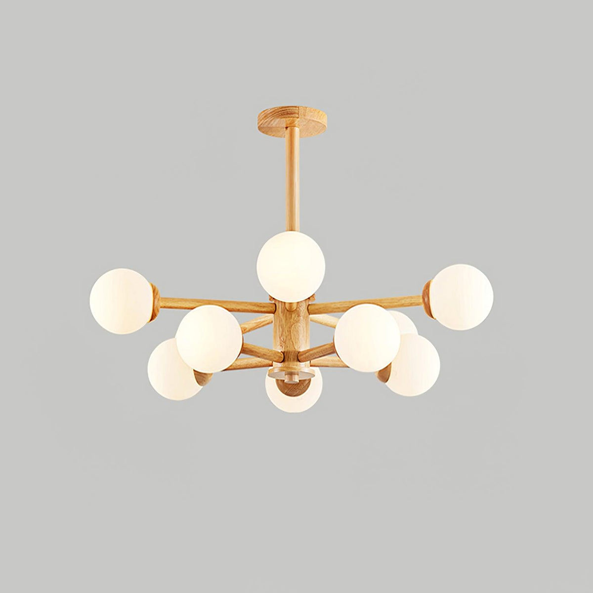Kozan Wooden Chandelier – Sculptural Modern Pendant Light for Dining Room and Living Room