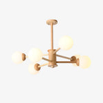 Kozan Wooden Chandelier – Sculptural Modern Pendant Light for Dining Room and Living Room