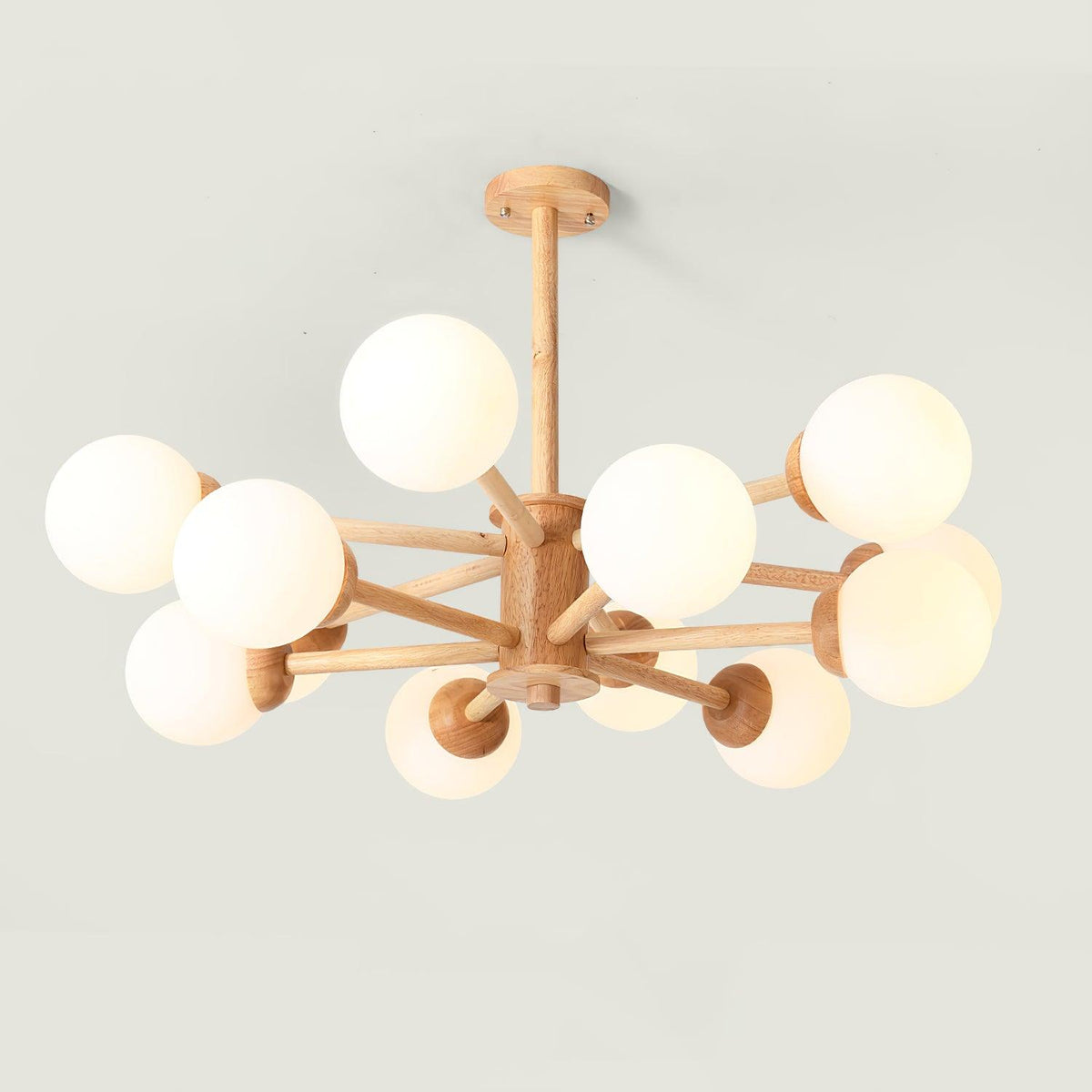 Kozan Wooden Chandelier – Sculptural Modern Pendant Light for Dining Room and Living Room