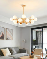 Kozan Wooden Chandelier – Sculptural Modern Pendant Light for Dining Room and Living Room