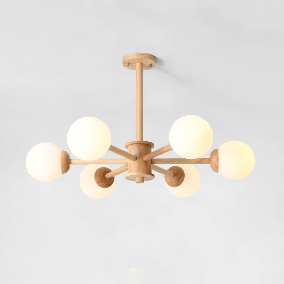 Kozan Wooden Chandelier – Sculptural Modern Pendant Light for Dining Room and Living Room