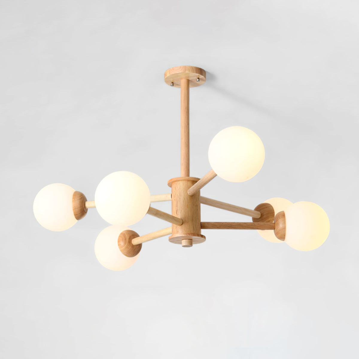 Kozan Wooden Chandelier – Sculptural Modern Pendant Light for Dining Room and Living Room
