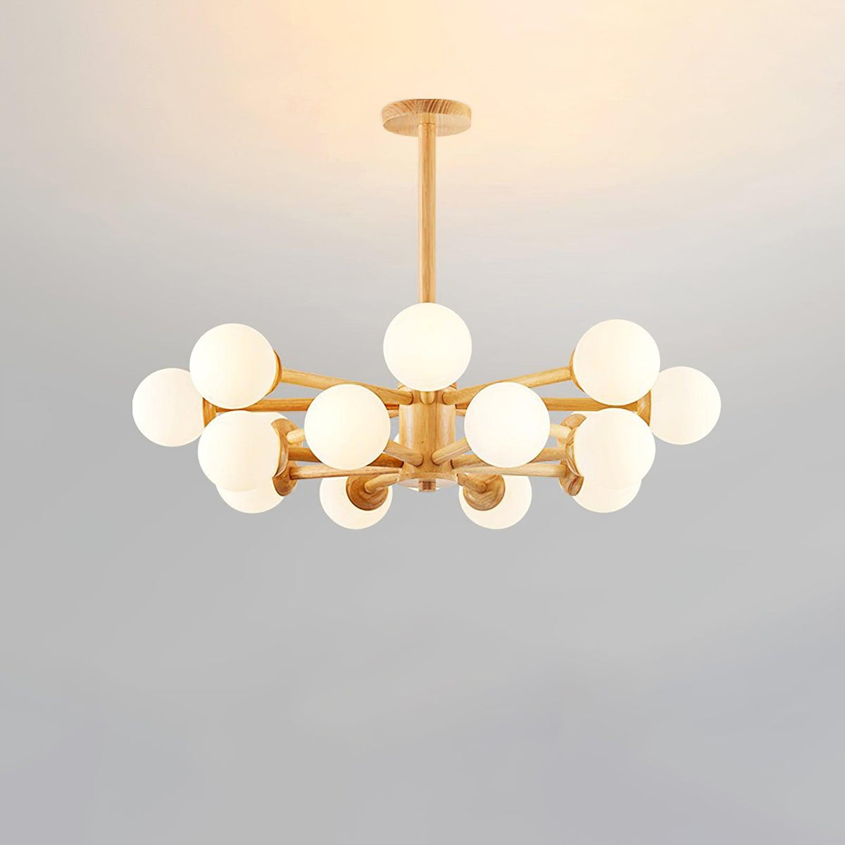 Kozan Wooden Chandelier – Sculptural Modern Pendant Light for Dining Room and Living Room