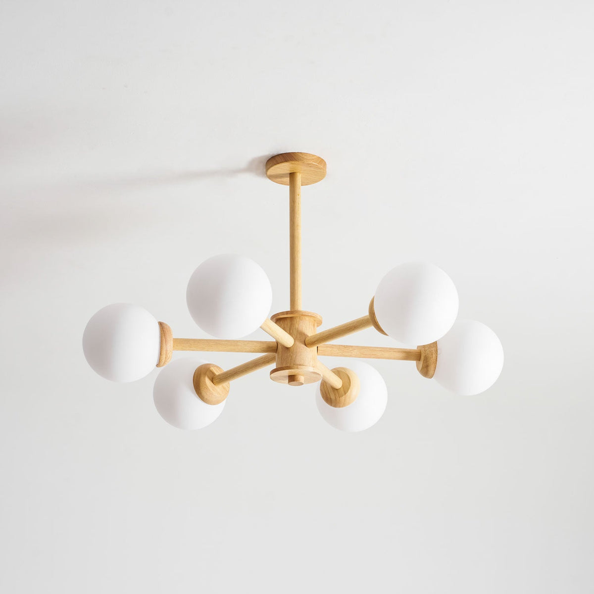 Kozan Wooden Chandelier – Sculptural Modern Pendant Light for Dining Room and Living Room