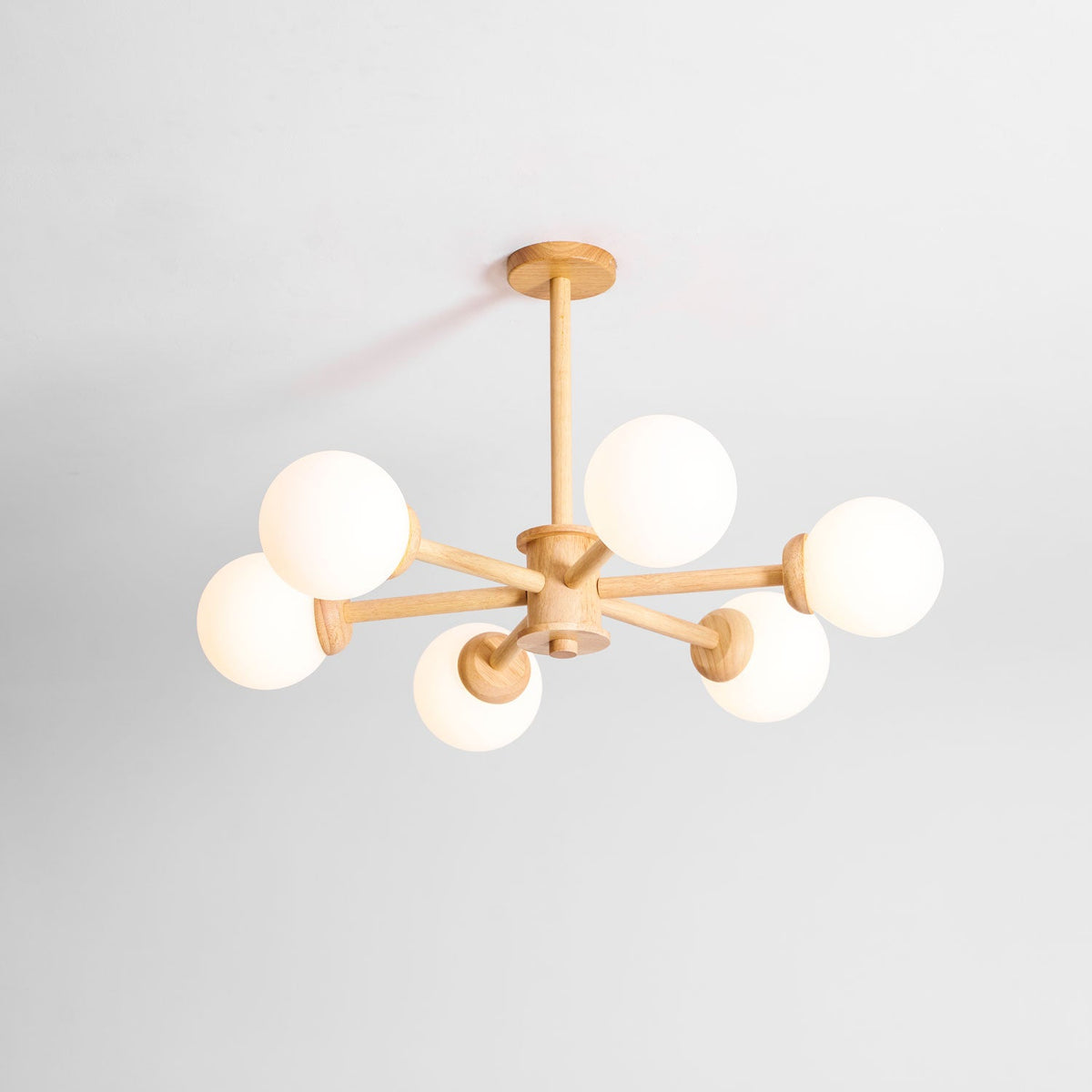 Kozan Wooden Chandelier – Sculptural Modern Pendant Light for Dining Room and Living Room