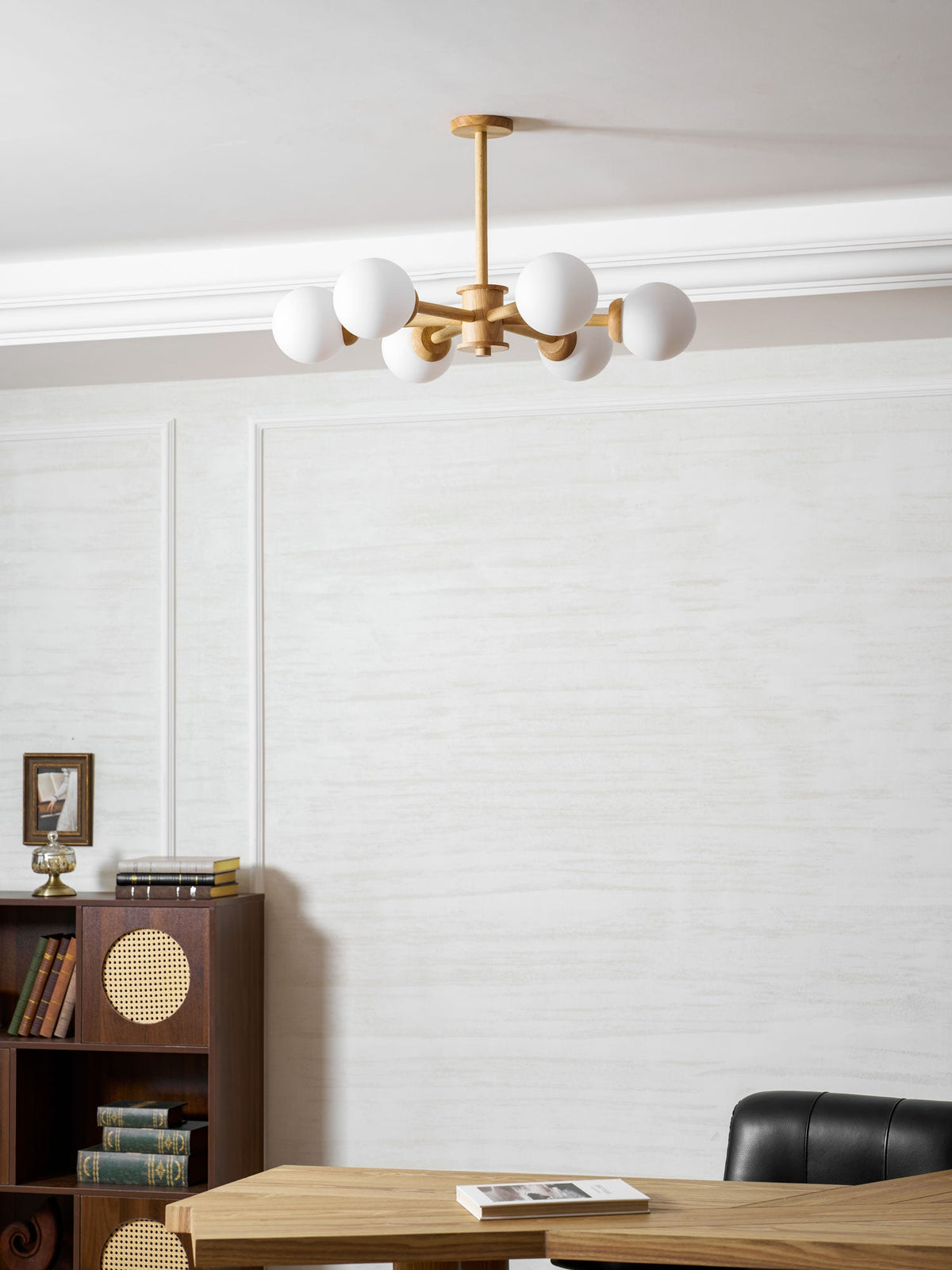Kozan Wooden Chandelier – Sculptural Modern Pendant Light for Dining Room and Living Room