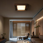 Kurin Wood Frame Ceiling Light – Modern Flush Mount LED for Bedroom, Dining, Living Room