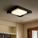 Kurin Wood Frame Ceiling Light – Modern Flush Mount LED for Bedroom, Dining, Living Room