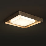 Kurin Wood Frame Ceiling Light – Modern Flush Mount LED for Bedroom, Dining, Living Room